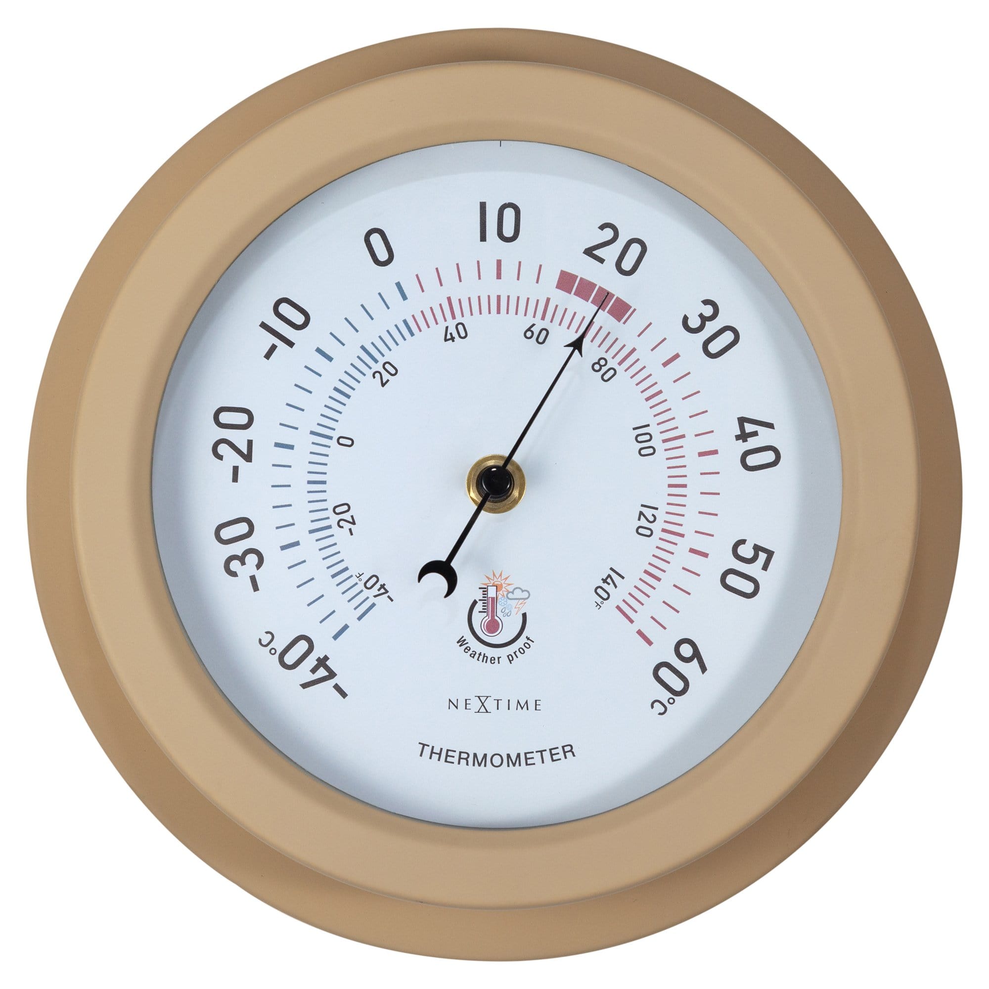 NeXtime Clocks galvanized metal garden thermometer, 22cm weatherproof thermometer with Lily design, suitable for outdoor use.